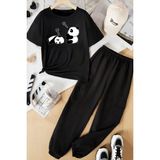 Only Trendwear Çocuk Sleep Panda Alt - Üst Eşofman Takımı - Siyah - 5 - 6 Yaş