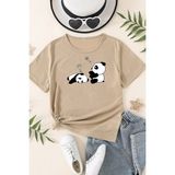 Only Trendwear Çocuk Sleep Panda Baskılı Pamuklu Tshirt - 5 - 6 Yaş - Bej