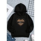 Only Trendwear Kalp Baskılı Erkek - Kız Çocuk Rahat Kalıp Sweatshirt - 5 - 6 Yaş - Siyah