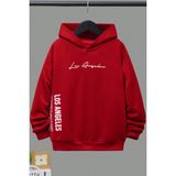Only Trendwear Los Angles Baskılı Erkek - Kız Çocuk Rahat Kalıp Sweatshirt - 9 - 10 Yaş - Kırmızı