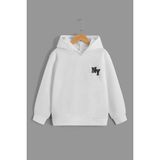 Only Trendwear Ny Baskılı Erkek - Kız Çocuk Rahat Kalıp Sweatshirt - 7 - 8 Yaş - Beyaz