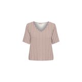 ONLY V Yaka Rahat Kesim Gül Kurusu Kadın %100 Pamuk T-shirt 15294365