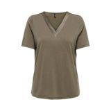 ONLY Vizon Kadın T-Shirt ONLFREE S/S SPLIT V-NECK TOP JRS