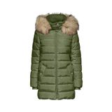 Only Yeşil Kadın Kaban ONLNEWCAMILLA QUILT FUR HOOD COAT C
