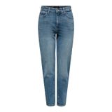 ONLY Yüksek Bel Düz Kesim Koyu Mavi Kot Pantolon, 27/30, 15302428, koyu mavi, Kadın