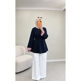 onlymoon 2 İplik Ekoseli Bağlamalı Tunik | Kadın Tesettür Tunik | Bağlama Detaylı Günlük Tunik | Ekoseli Tesettür Üst Giyim | 2 İplik Kumaş Tunik | Günlük Kullanım Rahat Modern ve Şık Kadın Tunik