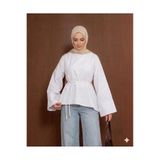 onlymoon Beyaz • Pamuklu Asimetrik Kesim Gömlek • Bel Bağlamalı Oversize Tunik • Şık Günlük Kombin