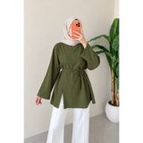 onlymoon Likralı Viskon Kumaş Yırtmaç Detaylı Bağlamalı Tunik | Kadın Tesettür Tunik | Günlük Tunik | Bağlama Detaylı Üst Giyim | Yırtmaçlı Tunik | Rahat ve Modern Tesettür Giyim İçin Kadın Tunik Modeli Şık ve