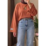 onlymoon Nakış Detaylı Geniş Kol Penye Tesettür Body Bluz Kadın Oversize Uzun Kollu Bisiklet Yaka Basic Günlük Rahat Kesim Modern Nakışlı Tesettür Üst Giyim Mevsimlik