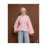 onlymoon Pembe • Pamuklu Asimetrik Kesim Gömlek • Bel Bağlamalı Oversize Tunik • Şık Günlük Kombin