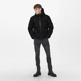 Only&sons 22019743 Waterproff Fermuarlı Kapusonlu Kalın Sısme Mont - Siyah - XL