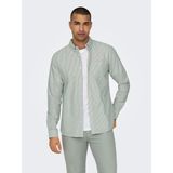 Only&sons Erkek Çizgili Gömlek 22027766 - Yeşil - XL