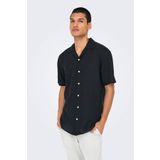Only&Sons Erkek Siyah Gömlek L Beden ONSCAIDEN LIFE SS SOLID R Modeli