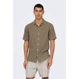 Only&sons Onscaıden Lıfe Ss Solıd R Kahverengi Erkek Gömlek - XL
