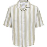 Only&sons Onstes Rlx Ctn Slub Strıp Kahverengi Erkek Gömlek - XL