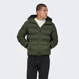 Only&sons Union Seamless Life Puffer Erkek Haki Kapüşonlu Mont - 2XL