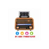 OnlyTech Nostalji Görünümlü Solar (Güneş Enerjili) Şarjlı, RT-708 Radyo Hoparlör – USB/SD Kart Girişli,