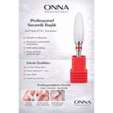 ONNA PROFESSIONAL 3/32” Flame ST (F) Seramik Freze Başlığı – İnce Kesim Kütikül & Jel Tırnak Ucu 1 Adet