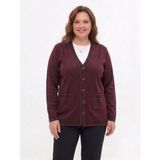 Onno Style Bantı Hasır Desenli Çelik Örgü Klasik Triko Ceket - Bordo