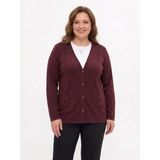 Onno Style Cebi Kelebek Taşlı Çelik Örgü Klasik Triko Ceket - 2XL - Bordo