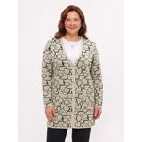 Onno Style Kalp Desenli Klasik Triko Düğmeli Ceket - 2XL - Taş
