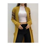 onno style woman Spor Triko Kilim Desenli Uzun Hırka OKUH15725