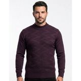 Onno Yarım Balıkçı Yaka Çelik Örgü Erkek Kazak - Bordo - 2XL