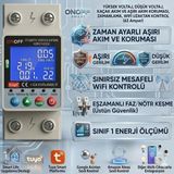 Onoffsmart Tuya Destekli Akıllı Wi-Fi Yüksek Voltaj Akım Koruma 63 A Anahtar Devre Kesici