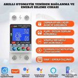 ONOFFSMART Tuya Wifi Akıllı Kristal Ekran Yüksek Voltaj Düşük Voltaj Kaçak Akım Koruma Uzaktan Kontrol ve Zamanlama 63 Amper Çift Röle Devre Kesici