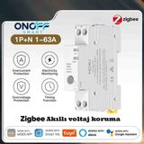 Onoffsmart Tuya Zigbee Akıllı Yüksek Voltaj Koruma Düşük Voltaj Koruma Güç Tüketimi Zamanlama Uzaktan Kontrol 63 Amper Yüksek Kalite Yüksek Güç Anahtar Role