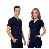 Onora Medikal Unisex Soft Likra Doktor Hemşire Forması,Tek Üst Scrubs (LACİVERT, M)