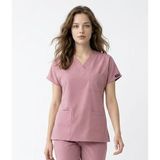 Onora Medikal Unisex Soft Likra Doktor Hemşire Forması,Tek Üst Scrubs (PUDRA PEMBE, XS)
