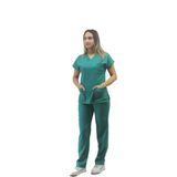 Onora Unisex Likralı Zümrüt Yeşili Doktor ve Hemşire Üniforması,V Yaka Yarasa Kol,Cerrahi Takım Scrubs Forma - 2XL