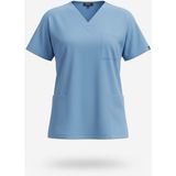 Onora Unisex Soft Likra Açık Mavi Hemşire ve Doktor Üniforması ,tek Üst Scrubs Üniforma