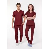 Onora Unisex Soft Likra Hemşire ve Doktor Üniforması,Cerrahi Takım Scrubs Üniforma (BORDO, XXS)