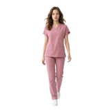 Onora Unisex Soft Likra Hemşire ve Doktor Üniforması,Cerrahi Takım Scrubs Üniforma (PUDRA, XS)