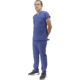 Onora Unisex Soft Likra Indigo Mavi Hemşire ve Doktor Üniforması ,cerrahi Takım Scrubs Üniforma - XL