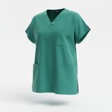 Onora Unisex Soft Likra Yeşil Hemşire ve Doktor Üniforması ,tek Üst Scrubs Üniforma - 2XS