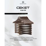 ONOUQO Ahşap Askı Kalın Omuz Formu Ceket Askısı Takım Elbise Askısı (Ultra Lüks Kalite) 12 Adet (G) 5.5cm - Ceviz - Gold