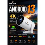 ONQAM Taşınabilir 4K Projeksiyon Wifi Android 13 İşlemcili Ev Sineması Taşınabilir Ev Sineması Projektör