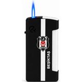 Onr Store Siyah Metal Pürmüz Alevli Gaz Dolumlu Rüzgar Geçirmez Çakmak – Premium Tasarım - Beyaz