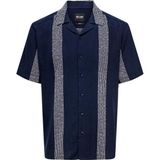 Onsavı Reg Ss Boucle Strpe Resort Shırt Pamuk Erkek T-Shirt - Lacivert