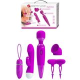 onsekiz18shop USB Şarjlı Titreşimli Çiftlere Özel 5 Parça Fantezi Vibratör Set