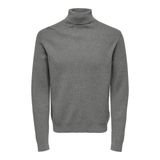 Onsphil Reg 12 Struc Roll Neck Knit Noos Erkek Gri Kazak - 22023202 Gri 2XL Gri