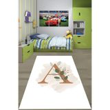 Ontheclouds A Harfi Çiçek Bohem Iskandinav Tarz Minimal Yıkanabilir Kaymaz Taban Leke Tutmaz Çocuk Odası Halısı, 120 x 200
