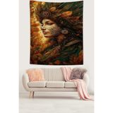 Ontheclouds Afrikalı Kız Leke Tutmaz Kumaş Duvar Örtüsü Duvar Halısı Tapestry, 100 x 140