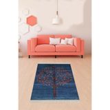 Ontheclouds Ağaç Desenli Dijital Baskı Yıkanabilir Kaymaz Taban Etnik Kilim Desen Salon Halısı Ve Yolluk, 100 x 500 MEG1206U