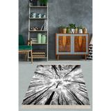 Ontheclouds Ağaç Doğa Desenli Dijital Baskı Yıkanabilir Kaymaz Taban Modern Salon Halısı, 80 x 350