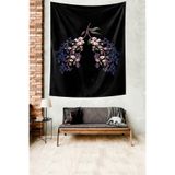 Ontheclouds Anatomik Çiçek Desen Leke Tutmaz Kumaş Duvar Örtüsü Duvar Halısı Tapestry, 100 x 140