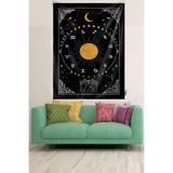 Ontheclouds Astroloji Gökyüzü Yıldız Takımı Leke Tutmaz Kadife Dokulu Kumaş Duvar Örtüsü Duvar Halısı Tapestry, 140 x 230